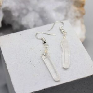 Shop Quartz Crystal Earrings! Clear Quartz Earrings Quartz Earrings Quartz Clear Quartz Earrings Crystal Healing Zodiac Birthday Gift February Aquarius | Natural genuine Quartz earrings. Buy crystal jewelry, handmade handcrafted artisan jewelry for women.  Unique handmade gift ideas. #jewelry #beadedearrings #beadedjewelry #gift #shopping #handmadejewelry #fashion #style #product #earrings #affiliate #ad