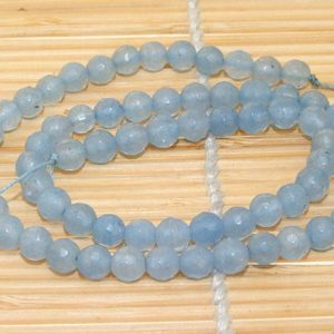 Shop Quartz Crystal Faceted Beads! Faceted Blue Sponge Quartz Beads — 6mm — Section Ball Beads — 62 beads — Full strand —Hole 1mm | Natural genuine faceted Quartz beads for beading and jewelry making.  #jewelry #beads #beadedjewelry #diyjewelry #jewelrymaking #beadstore #beading #affiliate #ad