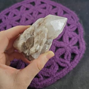 Shop Quartz Points & Wands! Large Candle Quartz Point Pineapple Crystals Madagascar terminations grey minerals | Natural genuine stones & crystals in various shapes & sizes. Buy raw cut, tumbled, or polished gemstones for making jewelry or crystal healing energy vibration raising reiki stones. #crystals #gemstones #crystalhealing #crystalsandgemstones #energyhealing #affiliate #ad