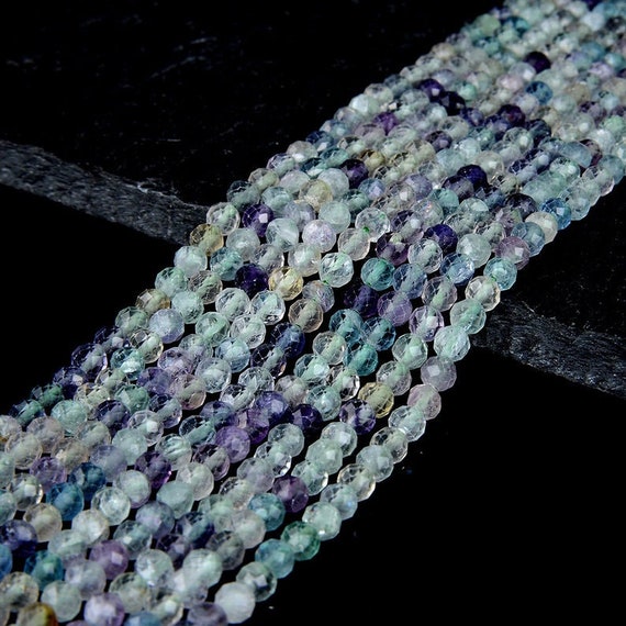 Rainbow Fluorite Gemstone Grade Aa Micro Faceted Round 3mm 4mm Loose Beads (p10) Rainbow Fluorite Gemstone Grade Aa Micro Faceted Round 3mm 4mm Loose Beads (p10)