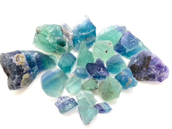 Raw Fluorite Crystal (0.5" - 3.5") - Rough Fluorite From Mexico -  Rainbow Fluorite Crystal - Rainbow Fluorite Stone - Mexican Fluorite Raw