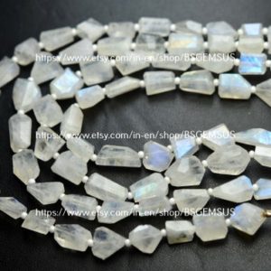 Shop Rainbow Moonstone Chip & Nugget Beads! 10 Inch Strand, Natural Rainbow Moonstone Faceted Fancy Nuggets  Shape Size 7-10mm | Natural genuine chip Rainbow Moonstone beads for beading and jewelry making.  #jewelry #beads #beadedjewelry #diyjewelry #jewelrymaking #beadstore #beading #affiliate #ad