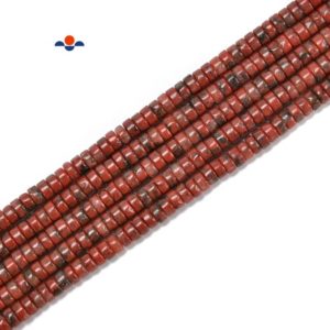 Shop Red Jasper Bead Shapes! Natural Sesame Red Jasper Heishi Disc Beads Size 2x4mm 15.5'' Strand | Natural genuine other-shape Red Jasper beads for beading and jewelry making.  #jewelry #beads #beadedjewelry #diyjewelry #jewelrymaking #beadstore #beading #affiliate #ad