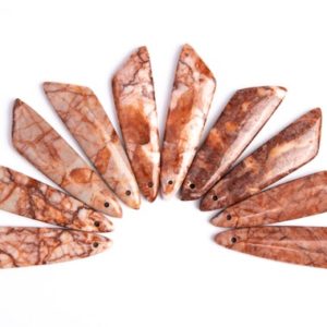 Shop Red Jasper Pendants! 2 Pcs – 45x11x4MM Dust Red Jasper Pendant Triangle Flat Back Genuine Natural Drilled Cabochon (116856) | Natural genuine Red Jasper pendants. Buy crystal jewelry, handmade handcrafted artisan jewelry for women.  Unique handmade gift ideas. #jewelry #beadedpendants #beadedjewelry #gift #shopping #handmadejewelry #fashion #style #product #pendants #affiliate #ad