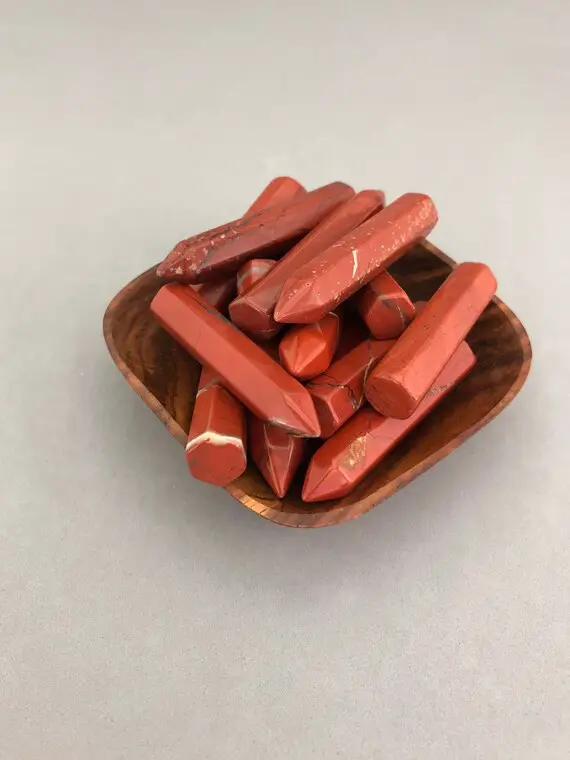 Red Jasper Mini Points (1 7/8") For Crystal Grids, Wish Jars, Intention Work, Root Chakra, Grounding, Strength, Metaphysical Crystals Stones
