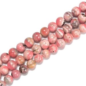 Shop Rhodochrosite Beads! Natural Rhodochrosite Smooth Round Beads Size 3.5mm – 15.5mm 15.5'' Strand | Natural genuine beads Rhodochrosite beads for beading and jewelry making.  #jewelry #beads #beadedjewelry #diyjewelry #jewelrymaking #beadstore #beading #affiliate #ad