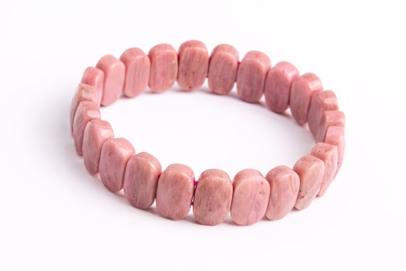 23 Pcs - 14x5-6mm Pink Rhodonite Bracelet Grade Aaa Genuine Natural Faceted Oval Gemstone Beads (117961h-3987)