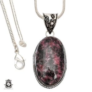 Shop Rhodonite Pendants! RHODONITE (New Jersey USA Mined) Pendant & FREE 3MM Italian 925 Sterling Silver Chain V1465 | Natural genuine Rhodonite pendants. Buy crystal jewelry, handmade handcrafted artisan jewelry for women.  Unique handmade gift ideas. #jewelry #beadedpendants #beadedjewelry #gift #shopping #handmadejewelry #fashion #style #product #pendants #affiliate #ad