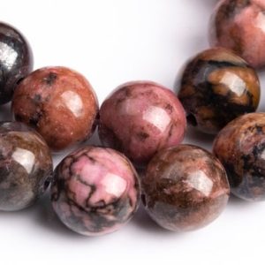 Shop Rhodonite Beads! Genuine Natural Rhodonite Gemstone Beads 8MM Pink Round AAA Quality Loose Beads (100066) | Natural genuine beads Rhodonite beads for beading and jewelry making.  #jewelry #beads #beadedjewelry #diyjewelry #jewelrymaking #beadstore #beading #affiliate #ad