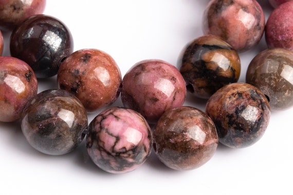 Genuine Natural Rhodonite Gemstone Beads 8mm Pink Round Aaa Quality Loose Beads (100066)