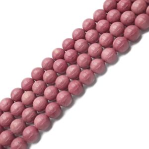 Shop Rhodonite Round Beads! Petrified Rhodonite Smooth Round Beads Size 6mm 8mm 10mm 15.5" Strand | Natural genuine round Rhodonite beads for beading and jewelry making.  #jewelry #beads #beadedjewelry #diyjewelry #jewelrymaking #beadstore #beading #affiliate #ad