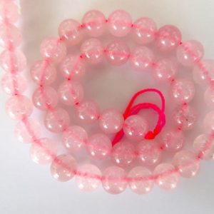 Shop Rose Quartz Round Beads! Rose Quartz Large Hole Gemstone beads, 8mm Rose Quartz Smooth Round Beads, Drill Size 1mm, 15 Inch Strand, GDS548 | Natural genuine round Rose Quartz beads for beading and jewelry making.  #jewelry #beads #beadedjewelry #diyjewelry #jewelrymaking #beadstore #beading #affiliate #ad