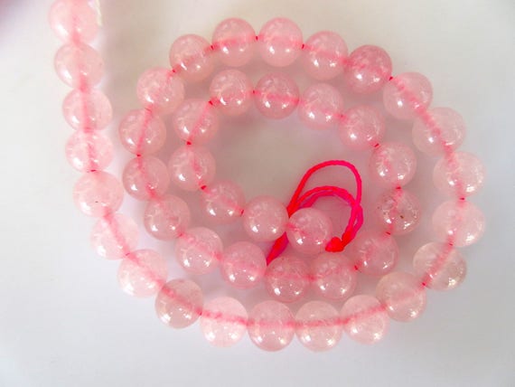 Rose Quartz Large Hole Gemstone Beads, 8mm Rose Quartz Smooth Round Beads, Drill Size 1mm, 15 Inch Strand, Gds548