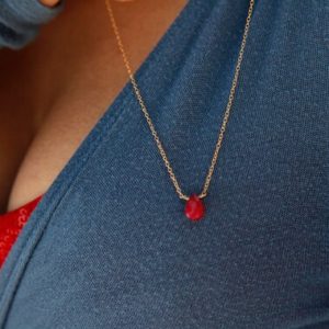 Shop Ruby Necklaces! Gold ruby necklace, Red birthstone necklace, Simple rose gold necklace, Dainty gemstone necklace | Natural genuine Ruby necklaces. Buy crystal jewelry, handmade handcrafted artisan jewelry for women.  Unique handmade gift ideas. #jewelry #beadednecklaces #beadedjewelry #gift #shopping #handmadejewelry #fashion #style #product #necklaces #affiliate #ad