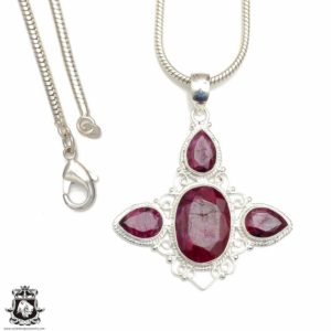 Shop Ruby Pendants! 3 Inch Ruby Necklace 925 Sterling Silver Pendant & 3MM Italian 925 Sterling Silver Chain P8970 | Natural genuine Ruby pendants. Buy crystal jewelry, handmade handcrafted artisan jewelry for women.  Unique handmade gift ideas. #jewelry #beadedpendants #beadedjewelry #gift #shopping #handmadejewelry #fashion #style #product #pendants #affiliate #ad