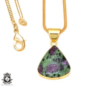 Shop Ruby Zoisite Pendants! Ruby Zoisite Necklace •  Energy Healing Necklace • Meditation Crystal Necklace • 24K Gold •   Minimalist Necklace • Gifts for her • GPH93 | Natural genuine Ruby Zoisite pendants. Buy crystal jewelry, handmade handcrafted artisan jewelry for women.  Unique handmade gift ideas. #jewelry #beadedpendants #beadedjewelry #gift #shopping #handmadejewelry #fashion #style #product #pendants #affiliate #ad