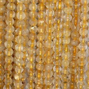 Shop Rutilated Quartz Round Beads! 5mm Gold Rutilated Quartz Gemstone Round Loose Beads 15.5 inch Full Strand (80001192-174) | Natural genuine round Rutilated Quartz beads for beading and jewelry making.  #jewelry #beads #beadedjewelry #diyjewelry #jewelrymaking #beadstore #beading #affiliate #ad