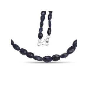 Shop Sapphire Necklaces! Sapphire Necklace, Blue Sapphire Beaded Necklace, Rondelle Necklace Gemstone Beaded Necklace, Wedding Gift, Oval Beads, September Birthstone | Natural genuine Sapphire necklaces. Buy handcrafted artisan wedding jewelry.  Unique handmade bridal jewelry gift ideas. #jewelry #beadednecklaces #gift #crystaljewelry #shopping #handmadejewelry #wedding #bridal #necklaces #affiliate #ad