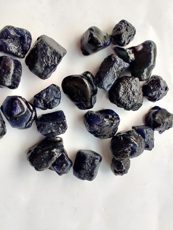 Extra Large Natural Blue Sapphire Raw/blue Sapphire Rough/blue Sapphire Gemstone/sapphire Raw/september Birthstone/5 Pieces Lot/13 To 20 Mm