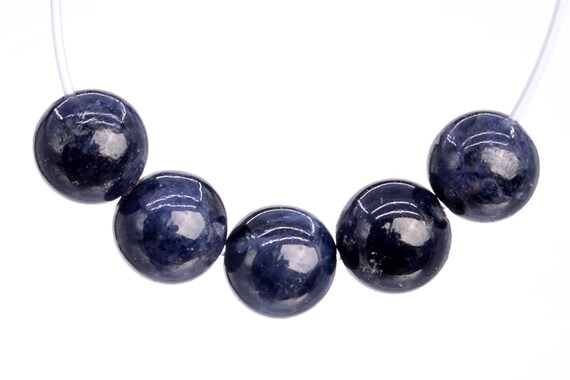 Genuine Natural Sapphire Gemstone Beads 5mm Blue Round Aaa Quality Loose Beads (103388)