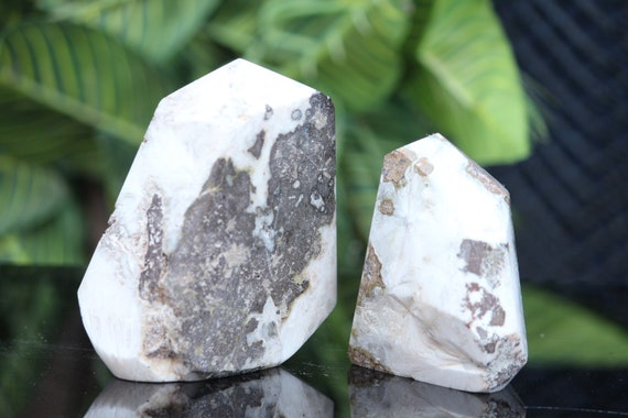 Set Of 2 Piece Natural Shimmery Scolecite Point Tower | Healing Crystal | Rekki Meditation Natural Tower