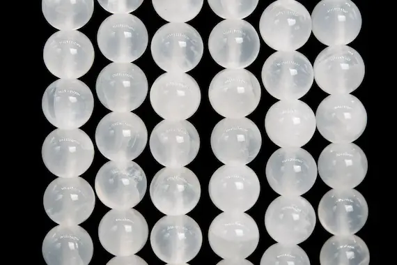 Genuine Natural Selenite Gemstone Beads 10mm White Round Aa Quality Loose Beads (111022)