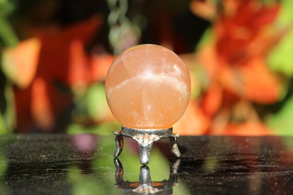 Amazing High Quality ~ 45mm Orange Selenite Stone | Crystal Healing | Reiki Aura | Meditation Power | Sphere Ball