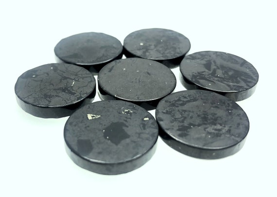 Genuine Shungite Mobile Phone Sticker Anti Radiation, Emf Protection Energy Stone Grade Aaa 20mm Coin Circle (80007895-a276)