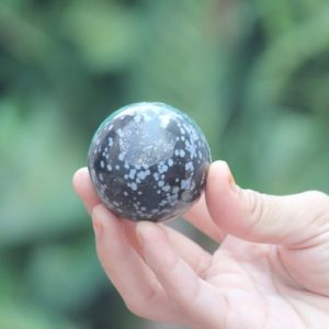 50MM Stunning Perfect Snowflake Obsidian Healing Charge Crystal Stone Metaphysical Sphere Ball | Natural genuine stones & crystals in various shapes & sizes. Buy raw cut, tumbled, or polished gemstones for making jewelry or crystal healing energy vibration raising reiki stones. #crystals #gemstones #crystalhealing #crystalsandgemstones #energyhealing #affiliate #ad