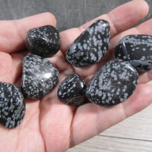 Shop Snowflake Obsidian Stones & Crystals! Snowflake Obsidian Medium / Large Tumbled Stone TT 110 | Natural genuine stones & crystals in various shapes & sizes. Buy raw cut, tumbled, or polished gemstones for making jewelry or crystal healing energy vibration raising reiki stones. #crystals #gemstones #crystalhealing #crystalsandgemstones #energyhealing #affiliate #ad
