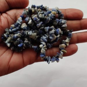 Shop Sodalite Chip & Nugget Beads! 35" Sodalite Chip Beads, Uncut Chip Bead, 3-7mm, Polished Beads, Smooth Sodalite Chip Bead, Gemstone Wholesale Price, Jewelry Making Supply | Natural genuine chip Sodalite beads for beading and jewelry making.  #jewelry #beads #beadedjewelry #diyjewelry #jewelrymaking #beadstore #beading #affiliate #ad