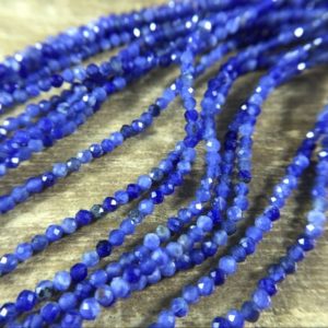 Shop Sodalite Faceted Beads! 2mm Faceted Sodalite Beads Micro Faceted Round Blue Sodalite Beads Tiny Gemstone Beads Supplies Jewelry Beads 15.5" Full Strand | Natural genuine faceted Sodalite beads for beading and jewelry making.  #jewelry #beads #beadedjewelry #diyjewelry #jewelrymaking #beadstore #beading #affiliate #ad