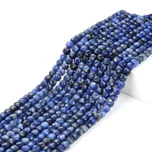 Shop Sodalite Faceted Beads! 4MM Sodalite Gemstone Grade AAA Micro Faceted Square Cube Loose Beads (P19) | Natural genuine faceted Sodalite beads for beading and jewelry making.  #jewelry #beads #beadedjewelry #diyjewelry #jewelrymaking #beadstore #beading #affiliate #ad