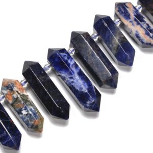 Orange Sodalite Graduated Top Drilled Point Beads Size 25-50mm 15.5'' Strand | Natural genuine other-shape Sodalite beads for beading and jewelry making.  #jewelry #beads #beadedjewelry #diyjewelry #jewelrymaking #beadstore #beading #affiliate #ad