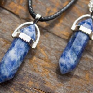 Sodalite Necklace Polished Sodalite Pendant Silver Jewellery Natural Crystal Healing Zodiac Birthday Gift Taurus May Gemini | Natural genuine Gemstone pendants. Buy crystal jewelry, handmade handcrafted artisan jewelry for women.  Unique handmade gift ideas. #jewelry #beadedpendants #beadedjewelry #gift #shopping #handmadejewelry #fashion #style #product #pendants #affiliate #ad
