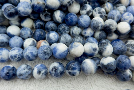 Light Blue Sodalite Round Beads - Pale Blue  Sodalite Gemstone - Natural Stone Beads Supplies - Light Blue Beads For Jewelry Making -15 Inch