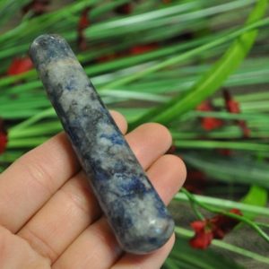 Sodalite Wand, Blue Sodalite Crystal Massage Wand, Healing Crystal & Stone, Third Eye Chakra 4" Wand | Natural genuine stones & crystals in various shapes & sizes. Buy raw cut, tumbled, or polished gemstones for making jewelry or crystal healing energy vibration raising reiki stones. #crystals #gemstones #crystalhealing #crystalsandgemstones #energyhealing #affiliate #ad