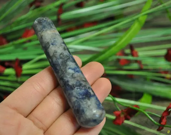 Sodalite Wand, Blue Sodalite Crystal Massage Wand, Healing Crystal & Stone, Third Eye Chakra 4" Wand