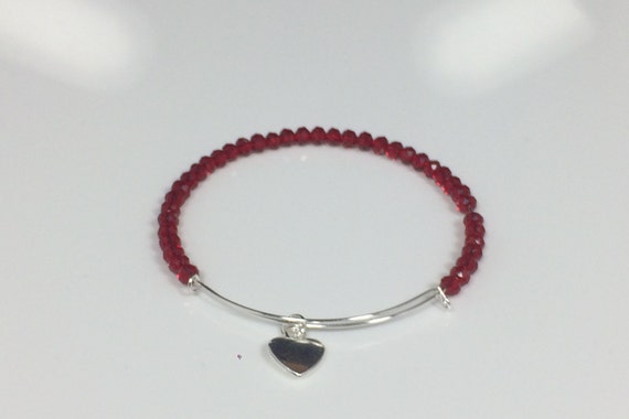 Red Spinel Bracelet, Spinel Bracelet, Natural Spinel Bracelet, Genuine Spinel Gemstone Bracelet, Birthstone Bracelet