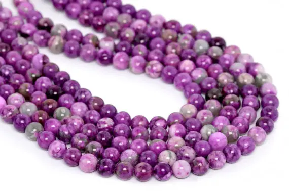 U Pick 1 Strand/15" Top Quality Purple Sugilite Crystal Healing Gemstone 4mm 6mm 8mm 10mm Round Beads For Earrings Bracelet Jewelry Making