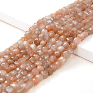 Shop Sunstone Faceted Beads! 5MM  Sunstone Gemstone Grade AA Micro Faceted Square Cube Loose Beads (P3) | Natural genuine faceted Sunstone beads for beading and jewelry making.  #jewelry #beads #beadedjewelry #diyjewelry #jewelrymaking #beadstore #beading #affiliate #ad