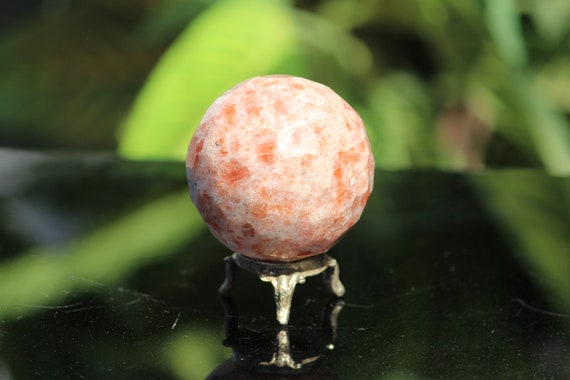 50mm Natural Orange Sunstone Sphere, Healing Chakra Stone Meditation Stone Reiki Aura Sphere Ball