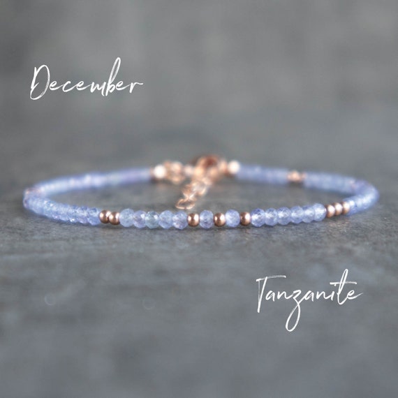 Tanzanite Bracelet, December Birthstone Bracelets For Women, Beaded Gemstone Bracelet, Gifts For Her