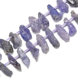 Shop Tanzanite Chip & Nugget Beads! Natural Tanzanite Rough Nugget Top Drilled Beads Size 15-20mm 15.5'' Strand | Natural genuine chip Tanzanite beads for beading and jewelry making.  #jewelry #beads #beadedjewelry #diyjewelry #jewelrymaking #beadstore #beading #affiliate #ad