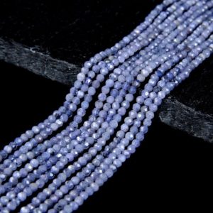 Shop Tanzanite Faceted Beads! 2MM Tanzanite Gemstone Natural Grade AAA Micro Faceted Round Beads 15 inch Full Strand (80008847-P11) | Natural genuine faceted Tanzanite beads for beading and jewelry making.  #jewelry #beads #beadedjewelry #diyjewelry #jewelrymaking #beadstore #beading #affiliate #ad