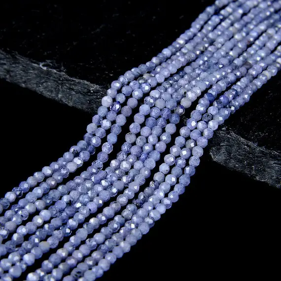Natural Tanzanite Gemstone Grade Aaa Micro Faceted 2mm 3mm 4mm Round Loose Beads (p11)