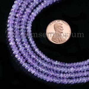 Tanzanite Beads, Rondelle Smooth Beads, 3-5.5mm Tanzanite Rondelle Beads, Tanzanite Smooth Beads, Tanzanite Beads, Tanzanite Gemstone | Natural genuine rondelle Tanzanite beads for beading and jewelry making.  #jewelry #beads #beadedjewelry #diyjewelry #jewelrymaking #beadstore #beading #affiliate #ad