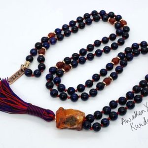 Shop Tiger Eye Necklaces! Natural AAA Grade Purple Tiger Eye Hand knotted Mala Beads Necklace Blessed Energized Karma Nirvana Meditation 108 Prayer Healing crystals | Natural genuine Tiger Eye necklaces. Buy crystal jewelry, handmade handcrafted artisan jewelry for women.  Unique handmade gift ideas. #jewelry #beadednecklaces #beadedjewelry #gift #shopping #handmadejewelry #fashion #style #product #necklaces #affiliate #ad