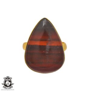 Shop Tiger Eye Rings! Size 9.5 – Size 11 Red Tiger's Eye Ring Meditation Ring 24K Gold Ring GPR224 | Natural genuine Tiger Eye rings, simple unique handcrafted gemstone rings. #rings #jewelry #shopping #gift #handmade #fashion #style #affiliate #ad