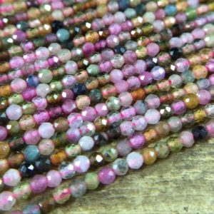 2mm Micro Faceted Tourmaline Beads Multi Color Tourmaline Beads Tiny Small Tourmaline Crystal Gemstone Beads Jewelry Beads 15.5" Full Strand | Natural genuine beads Array beads for beading and jewelry making.  #jewelry #beads #beadedjewelry #diyjewelry #jewelrymaking #beadstore #beading #affiliate #ad